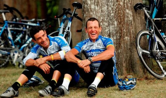 George Hincapie and Lance Armstrong