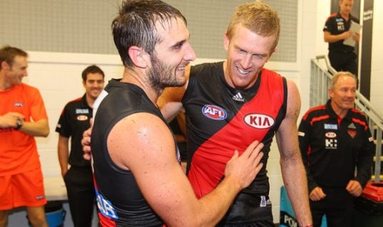 Jobe Watson and Dustin Fletcher