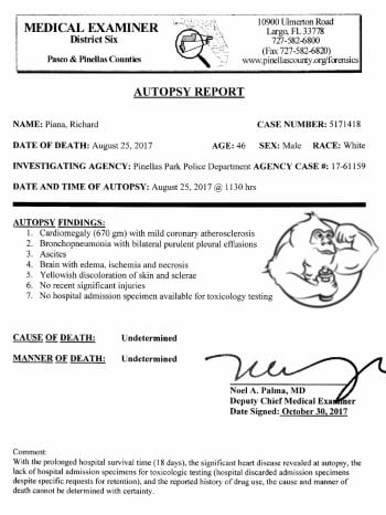 richpiana autopsy report