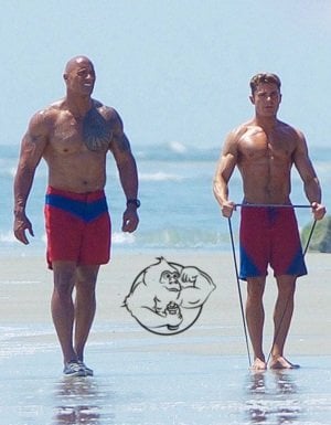 zac efron and Dwayne Johnson